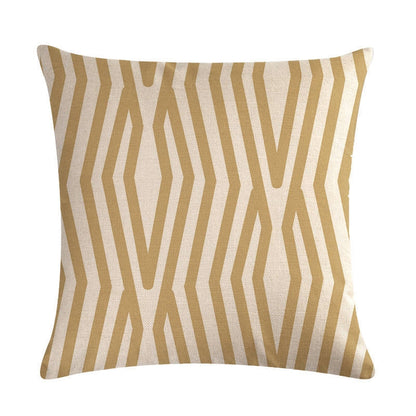 ELECTROPRIME Multi-color Cotton Linen Mustard Pillow Case Yellow Geometric Pillow Covers Decorative Size: 45CM x 45CM(1)