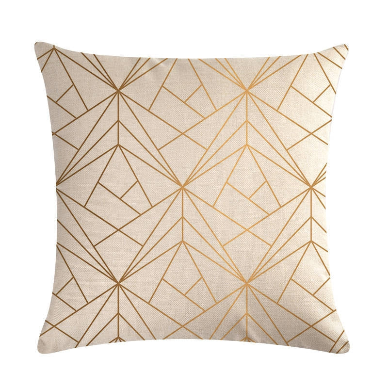ELECTROPRIME Multi-color Cotton Linen Mustard Pillow Case Yellow Geometric Pillow Covers Decorative Size: 45CM x 45CM(3)