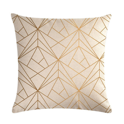 ELECTROPRIME Multi-color Cotton Linen Mustard Pillow Case Yellow Geometric Pillow Covers Decorative Size: 45CM x 45CM(3)