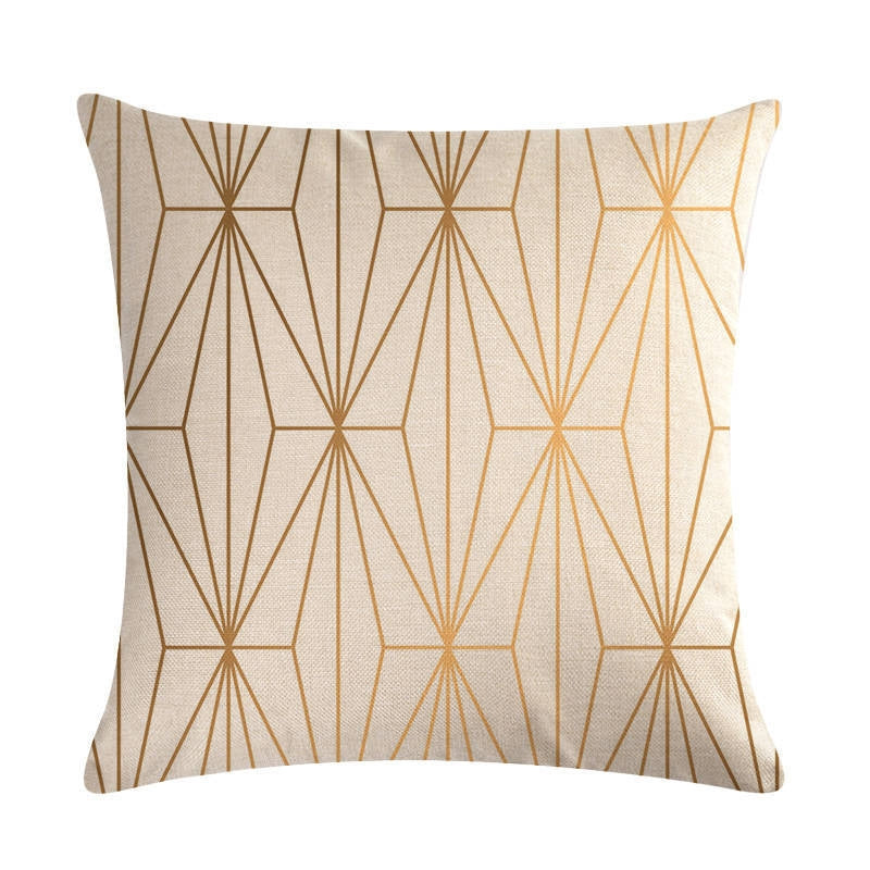 ELECTROPRIME Multi-color Cotton Linen Mustard Pillow Case Yellow Geometric Pillow Covers Decorative Size: 45CM x 45CM(4)