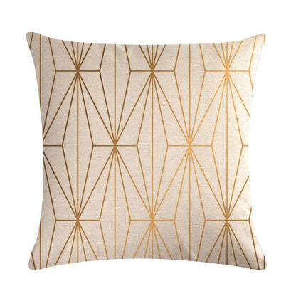 ELECTROPRIME Multi-color Cotton Linen Mustard Pillow Case Yellow Geometric Pillow Covers Decorative Size: 45CM x 45CM(4)