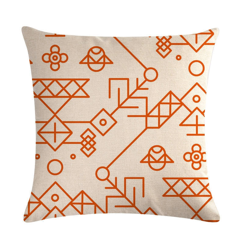 ELECTROPRIME Multi-color Cotton Linen Mustard Pillow Case Yellow Geometric Pillow Covers Decorative Size: 45CM x 45CM(6)