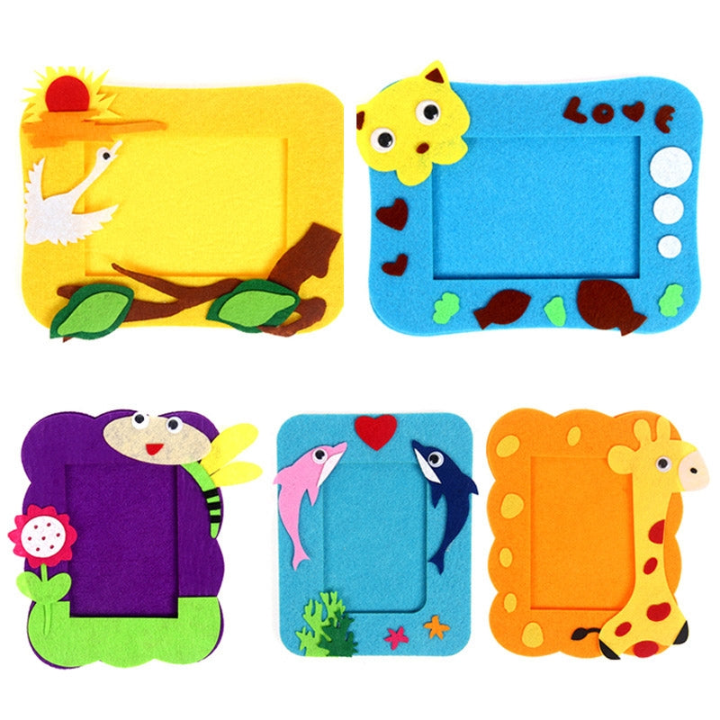ELECTROPRIME 3 PCS Nonwovens Cartoon Animal Photo Frame(Orange Giraffe)