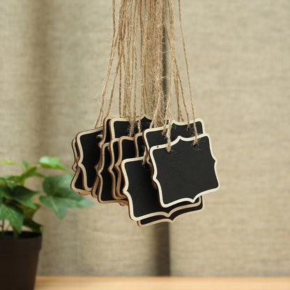 ELECTROPRIME 12 PCS Mini Blackboard Wood Message Board Chalkboard with String Wedding Home Party Decor