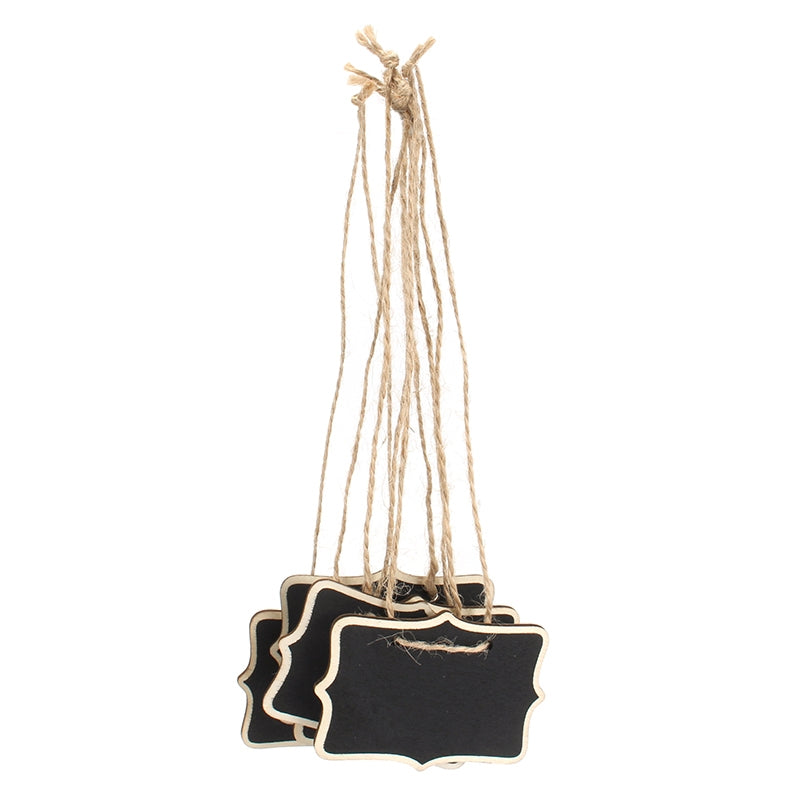 ELECTROPRIME 12 PCS Mini Blackboard Wood Message Board Chalkboard with String Wedding Home Party Decor