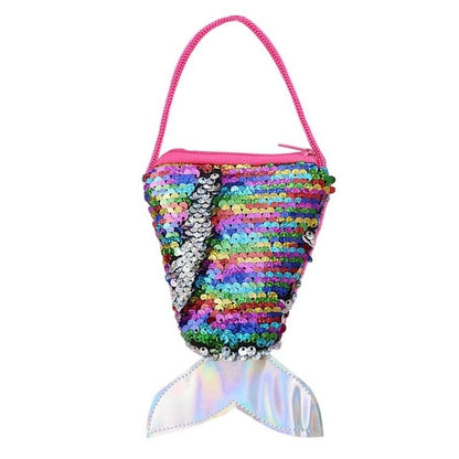 ELECTROPRIME 3 PCS Mermaid Tail Sequins Coin Purse Girls Crossbody Bags Card Holder Wallet(Multi-colorful)