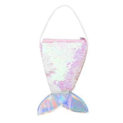 ELECTROPRIME 3 PCS Mermaid Tail Sequins Coin Purse Girls Crossbody Bags Card Holder Wallet( Pink)