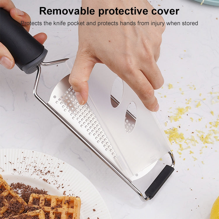 ELECTROPRIME Cheese Grater Stainless Steel Blade Cheese Slicer Lemon Grater Chocolate Scraping Planer with Protective Cover(Black)