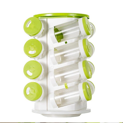 ELECTROPRIME 16pcs / Set Seasoning Cans Pepper Salt Cruet Plastic Bottle Kitchen Spice Jar Pepper Shaker Box Spice Rack Set