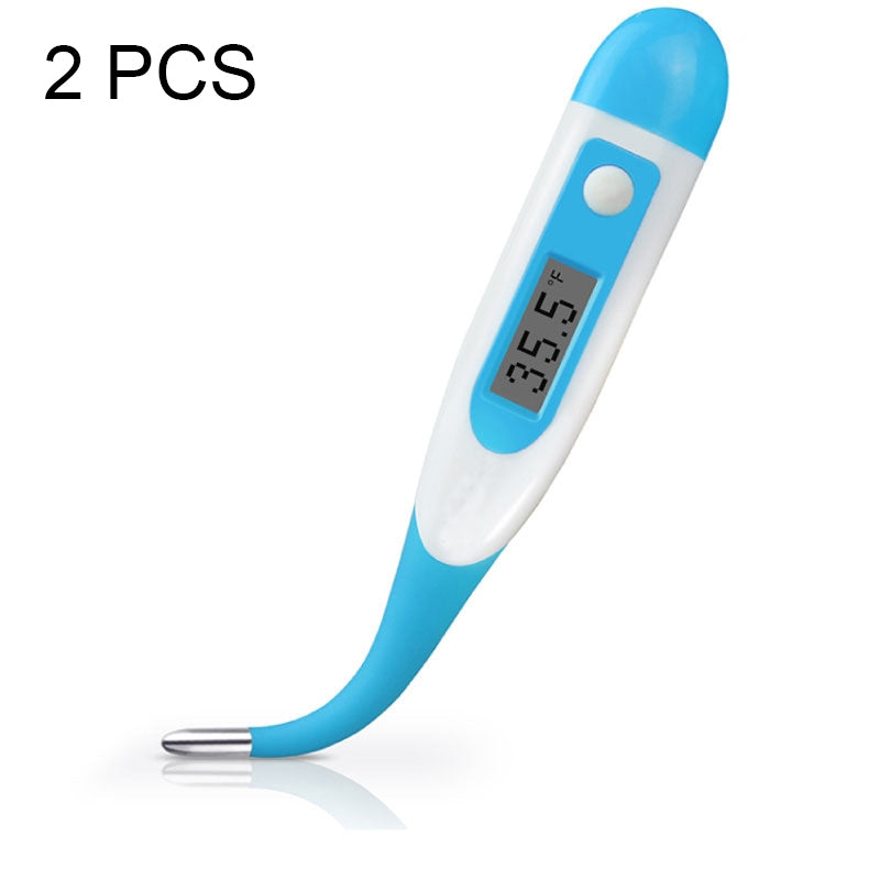 ELECTROPRIME 2 PCS LCD Electronic Digital Baby Thermometer Waterproof Soft Tip Medicine Home Thermometer, Random Color Delivery