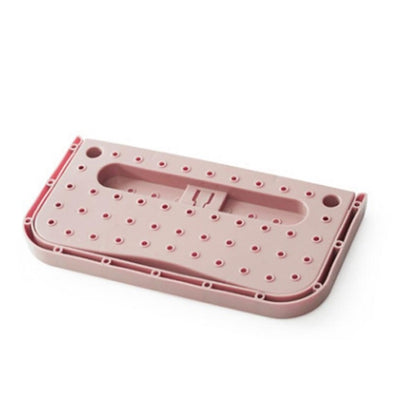 ELECTROPRIME Suction Cup Multi Function Folding Wall Hanging Slippers Storage Rack(Pink)