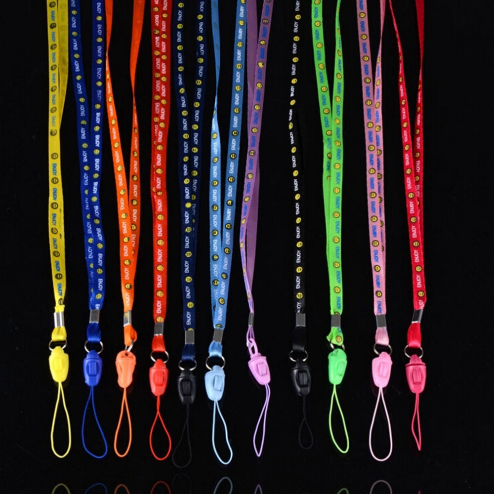ELECTROPRIME 100 PCS Smiling Face Lanyards for ID Card Working Card Badge