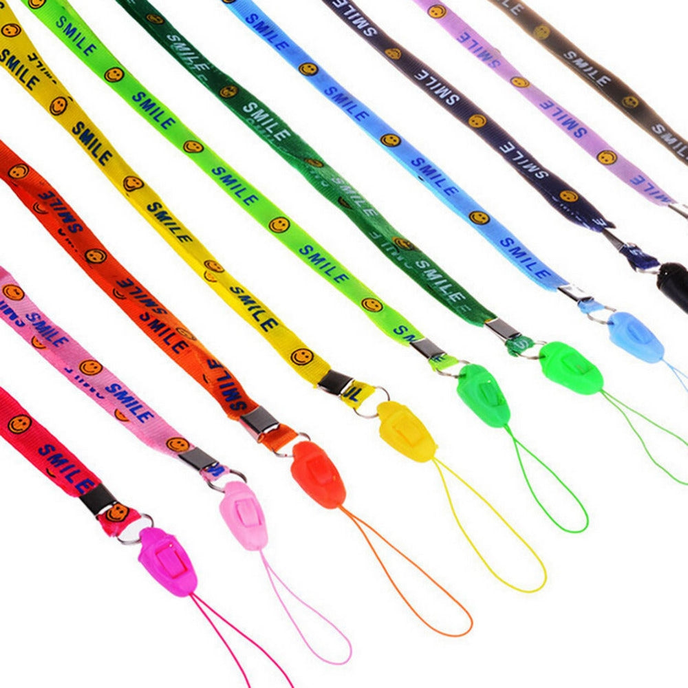 ELECTROPRIME 100 PCS Smiling Face Lanyards for ID Card Working Card Badge