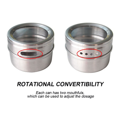 ELECTROPRIME 6 in 1 Kitchen Stainless Steel Salt Condiment Set Spice Jars Container Spice Bottles