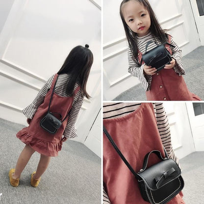 ELECTROPRIME Bowknot PU Leather Mini Baby Girls Casual Messenger Bag Coin Purse Children Small Clutch Bags Simple Shoulder Bag(Green)