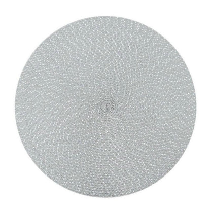 ELECTROPRIME 2 PCS PP Round Oval Woven Placemat, Size:Diameter 18cm(Gray)