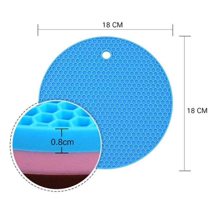 ELECTROPRIME Honeycomb Silicone Round Non-slip Heat Resistant Mat, Size: 18x18x0.8cm(Coffee)