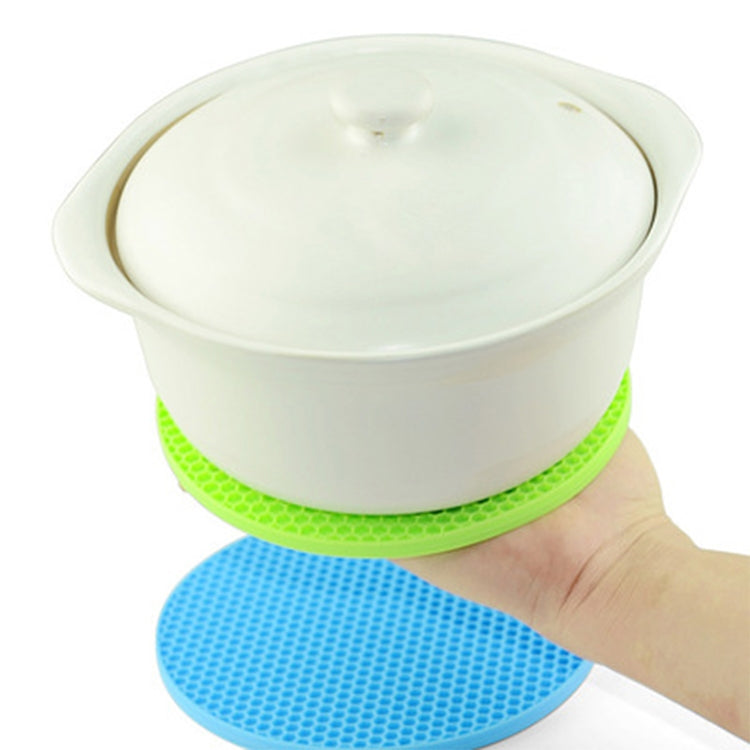 ELECTROPRIME Honeycomb Silicone Round Non-slip Heat Resistant Mat, Size: 18x18x0.8cm(Coffee)