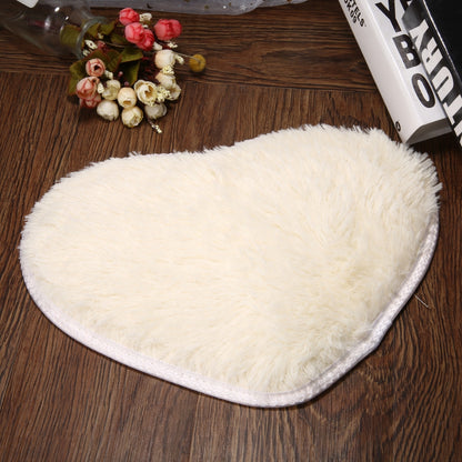 ELECTROPRIME Heart Shape Non-slip Bath Mats Kitchen Carpet Home Decoration(Beige)