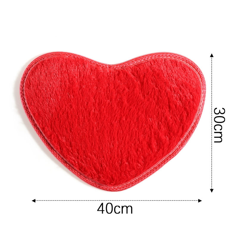 ELECTROPRIME Heart Shape Non-slip Bath Mats Kitchen Carpet Home Decoration(Beige)