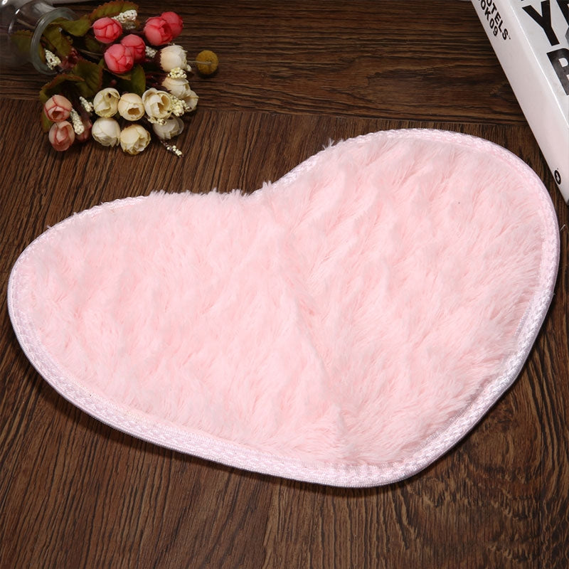 ELECTROPRIME Heart Shape Non-slip Bath Mats Kitchen Carpet Home Decoration(Pink)