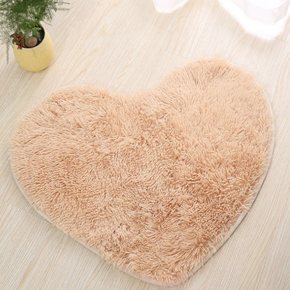 ELECTROPRIME Heart Shape Non-slip Bath Mats Kitchen Carpet Home Decoration, Size:60*70CM(Light Camel)