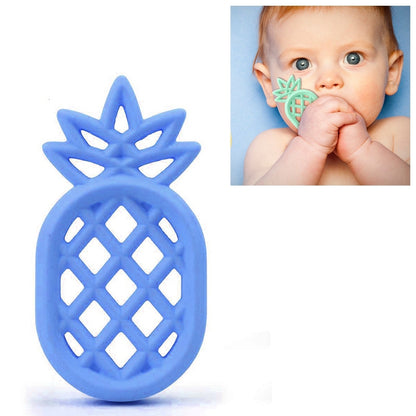 ELECTROPRIME Pineapple Silicone Teether Babies Teething Pendant Nursing Soft Silicone Safe Toys for Soothe Teething Baby(Blue)