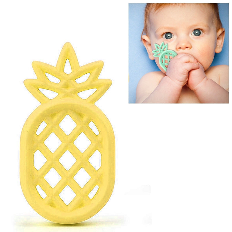 ELECTROPRIME Pineapple Silicone Teether Babies Teething Pendant Nursing Soft Silicone Safe Toys for Soothe Teething Baby(Yellow)