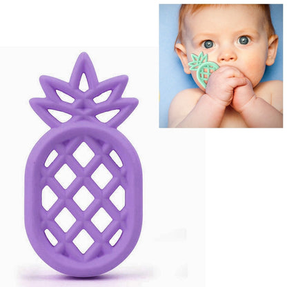 ELECTROPRIME Pineapple Silicone Teether Babies Teething Pendant Nursing Soft Silicone Safe Toys for Soothe Teething Baby(Purple)