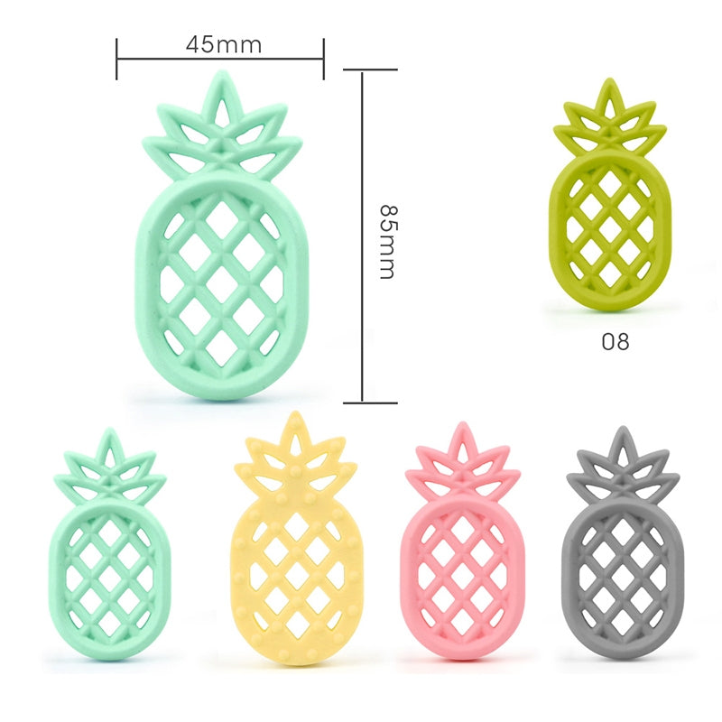 ELECTROPRIME Pineapple Silicone Teether Babies Teething Pendant Nursing Soft Silicone Safe Toys for Soothe Teething Baby(Purple)