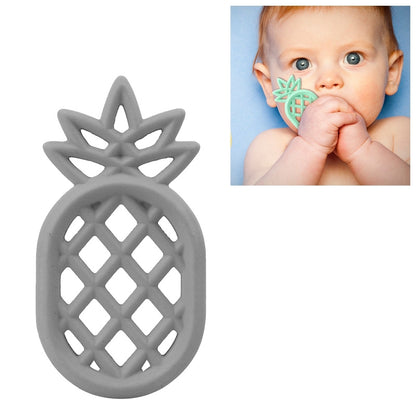 ELECTROPRIME Pineapple Silicone Teether Babies Teething Pendant Nursing Soft Silicone Safe Toys for Soothe Teething Baby(Grey)