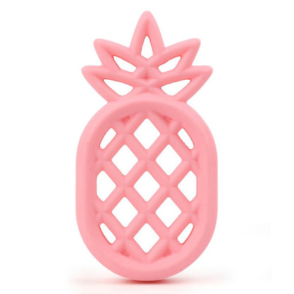 ELECTROPRIME Pineapple Silicone Teether Babies Teething Pendant Nursing Soft Silicone Safe Toys for Soothe Teething Baby(Pink)