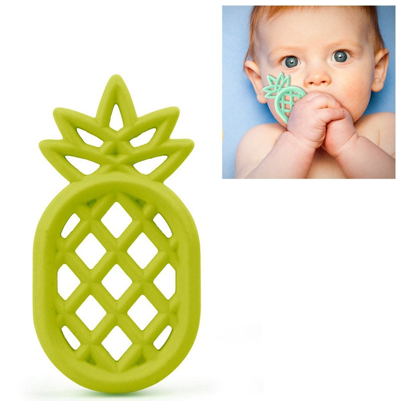 ELECTROPRIME Pineapple Silicone Teether Babies Teething Pendant Nursing Soft Silicone Safe Toys for Soothe Teething Baby(Grass Green)