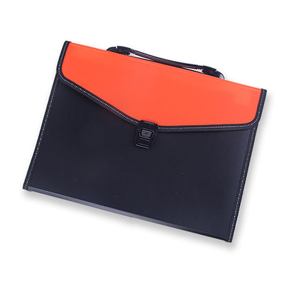 ELECTROPRIME Portable 12-Layer File Pocket A4 Expanding File Classified Folder PP Storage Clip Ticket Package(Orange)