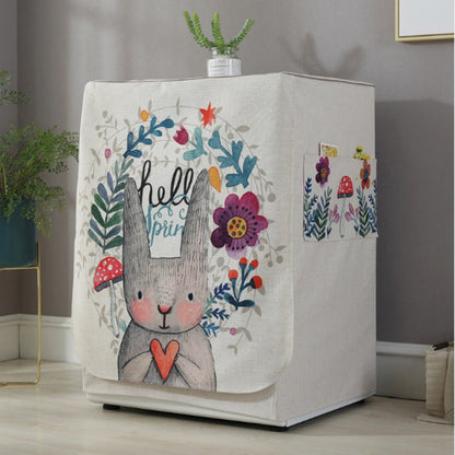 ELECTROPRIME Cartoon Cotton and Linen Drum Roller Washing Machine Dust Cover, Size:83x60x60cm(Hello Rabbit)