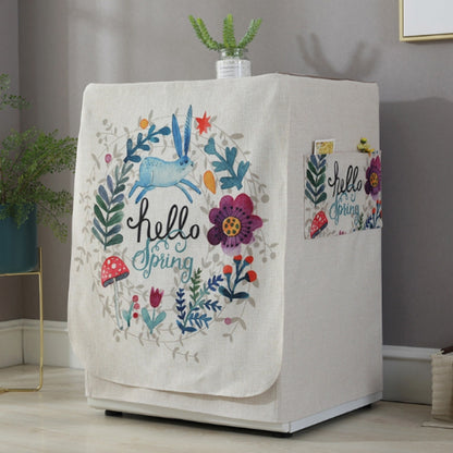 ELECTROPRIME Cartoon Cotton and Linen Drum Roller Washing Machine Dust Cover, Size:83x60x60cm(Rabbit)