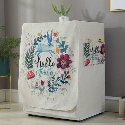 ELECTROPRIME Cartoon Cotton and Linen Drum Roller Washing Machine Dust Cover, Size:83x60x60cm(Rabbit)