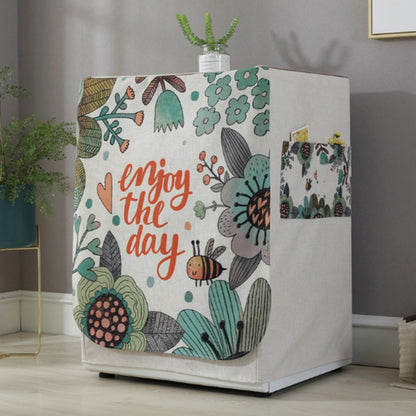 ELECTROPRIME Cartoon Cotton and Linen Drum Roller Washing Machine Dust Cover, Size:83x60x60cm(Bee)