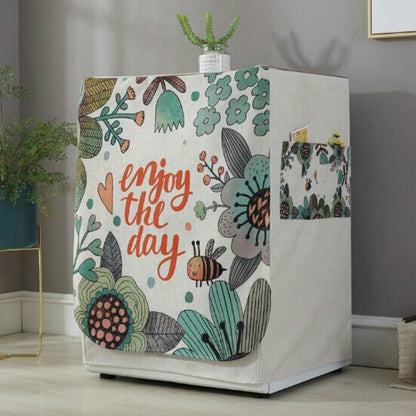 ELECTROPRIME Cartoon Cotton and Linen Drum Roller Washing Machine Dust Cover, Size:83x60x60cm(Bee)