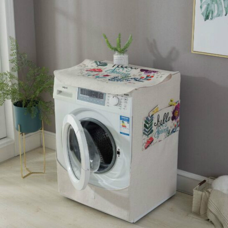 ELECTROPRIME Cartoon Cotton and Linen Drum Roller Washing Machine Dust Cover, Size:83x60x60cm(Bee)