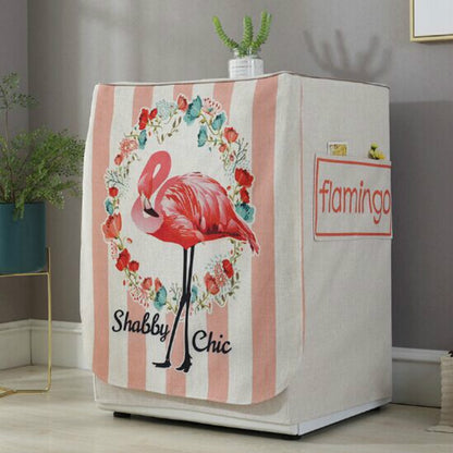 ELECTROPRIME Cartoon Cotton and Linen Drum Roller Washing Machine Dust Cover, Size:83x60x60cm(Flamingo)