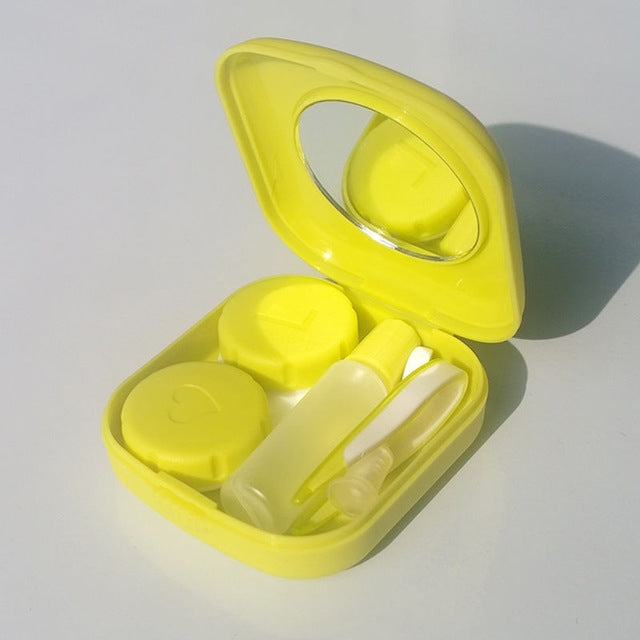 ELECTROPRIME 5PCS/Set Mini Square Plastic Contact Lens Case with Mirror(Green)