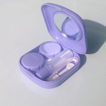 ELECTROPRIME 5PCS/Set Mini Square Plastic Contact Lens Case with Mirror(Purple)