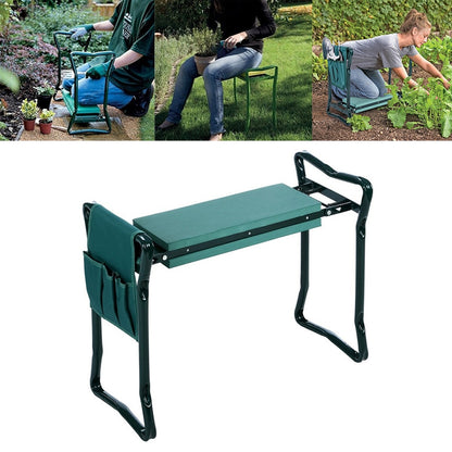 ELECTROPRIME Folding Stainless Steel Garden Stool Garden Knee Pads with Bag