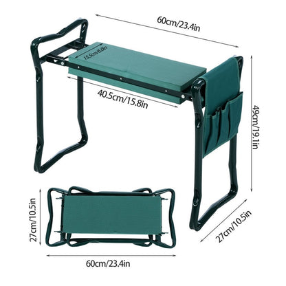 ELECTROPRIME Folding Stainless Steel Garden Stool Garden Knee Pads with Bag