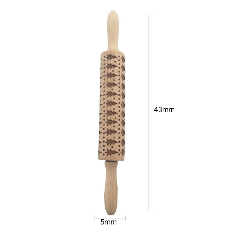 ELECTROPRIME Christmas Embossing Rolling Pin Baking Cookies Fondant Cake Dough Engraved Roller(43cm Christmas tree)