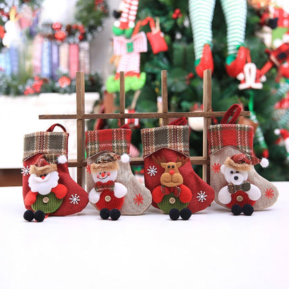 ELECTROPRIME Mini Christmas Stockings Gift Bags Christmas Decorations for Home Festival Party(Snowman Style)