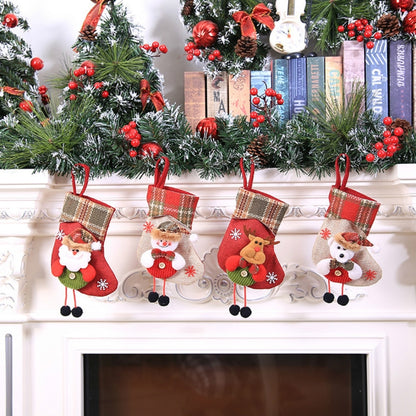 ELECTROPRIME Mini Christmas Stockings Gift Bags Christmas Decorations for Home Festival Party(Little Deer Style)