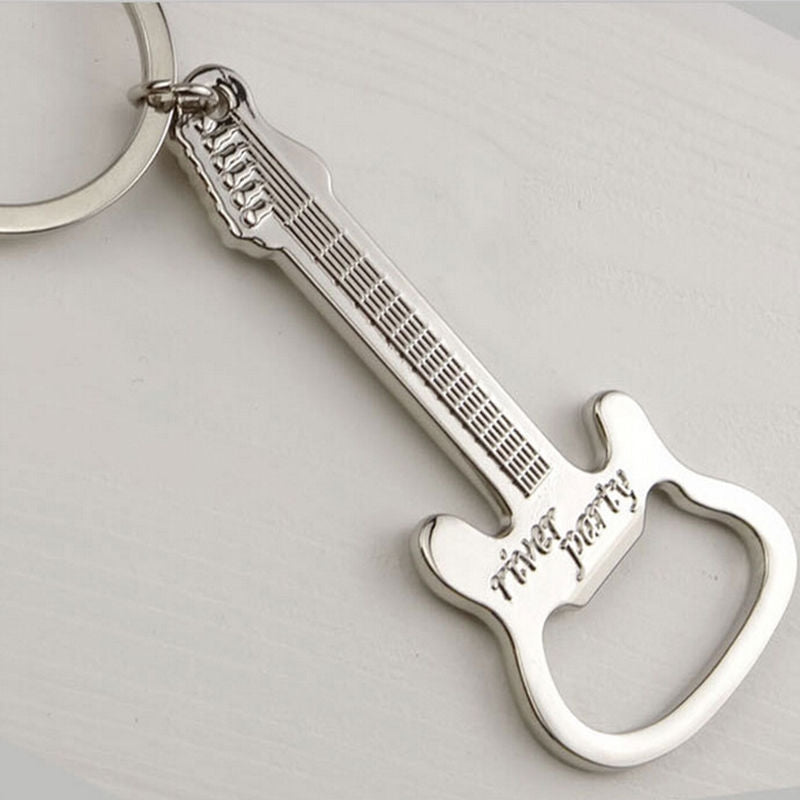 ELECTROPRIME 2 PCS Zinc Alloy Beer Guitar Bottle Opener Keychain Keyring Key Chain