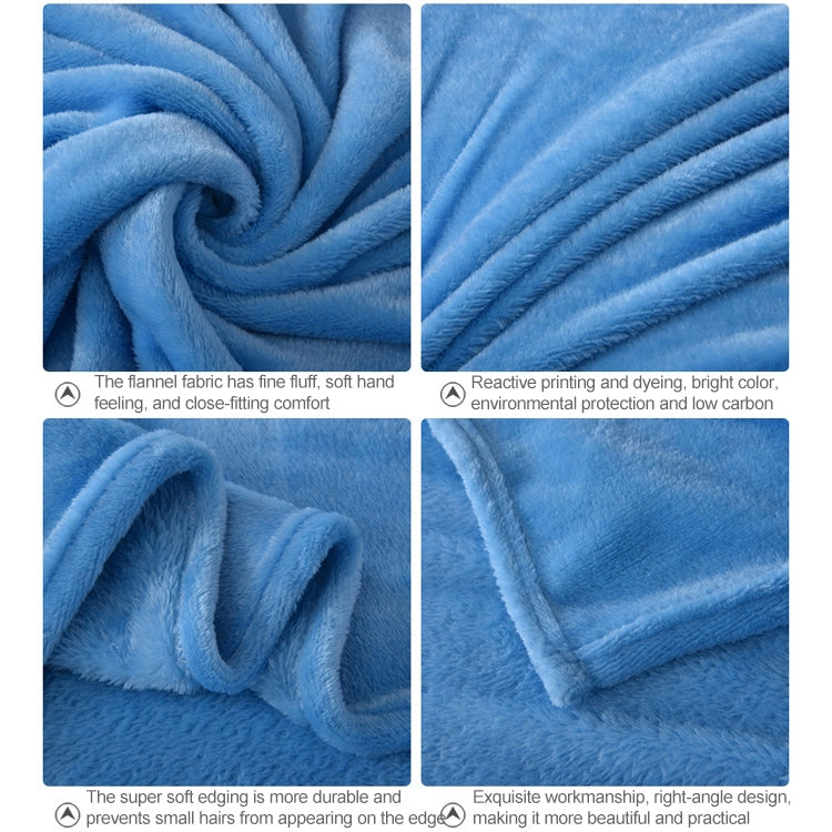 ELECTROPRIME Solid Color Flannel Coral Fleece Blanket Super Soft Plaid Coverlet Sofa Cover Winter Warm Sheets Easy Wash Faux Fur Blankets, Size:200X230cm(Dark blue)